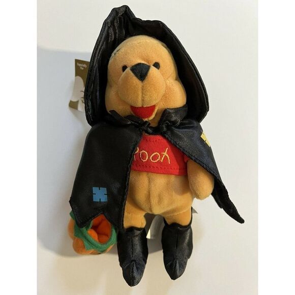 Vintage Disney’s Winnie The Pooh Witch POOH 8” Bean Bag Plush 2000 Halloween Toy - Picture 1 of 7